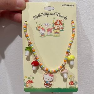 Hello Kitty Mushroom Beaded Necklace